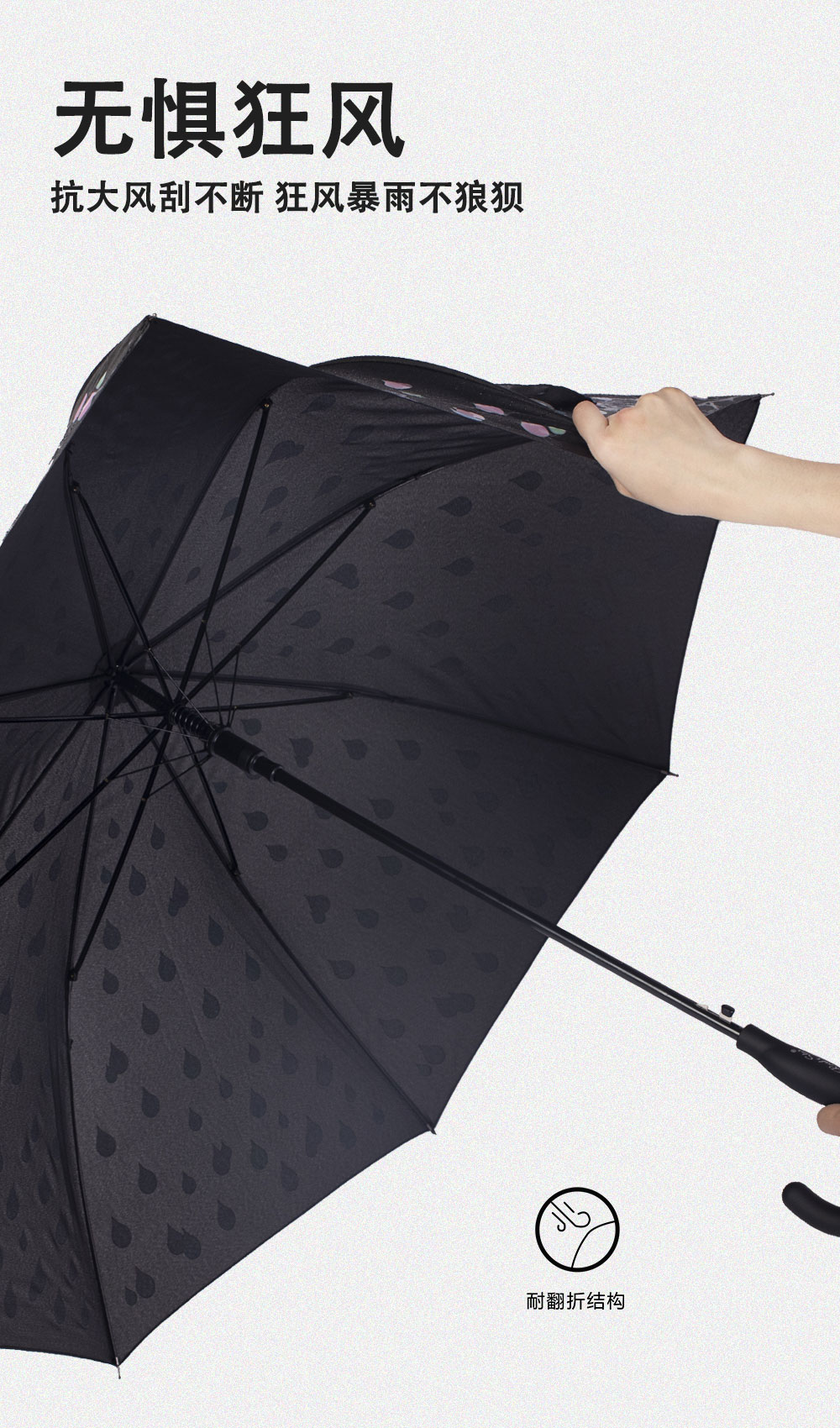 星宝伞遇水变色魔术伞长伞一键开伞现货批发详情8