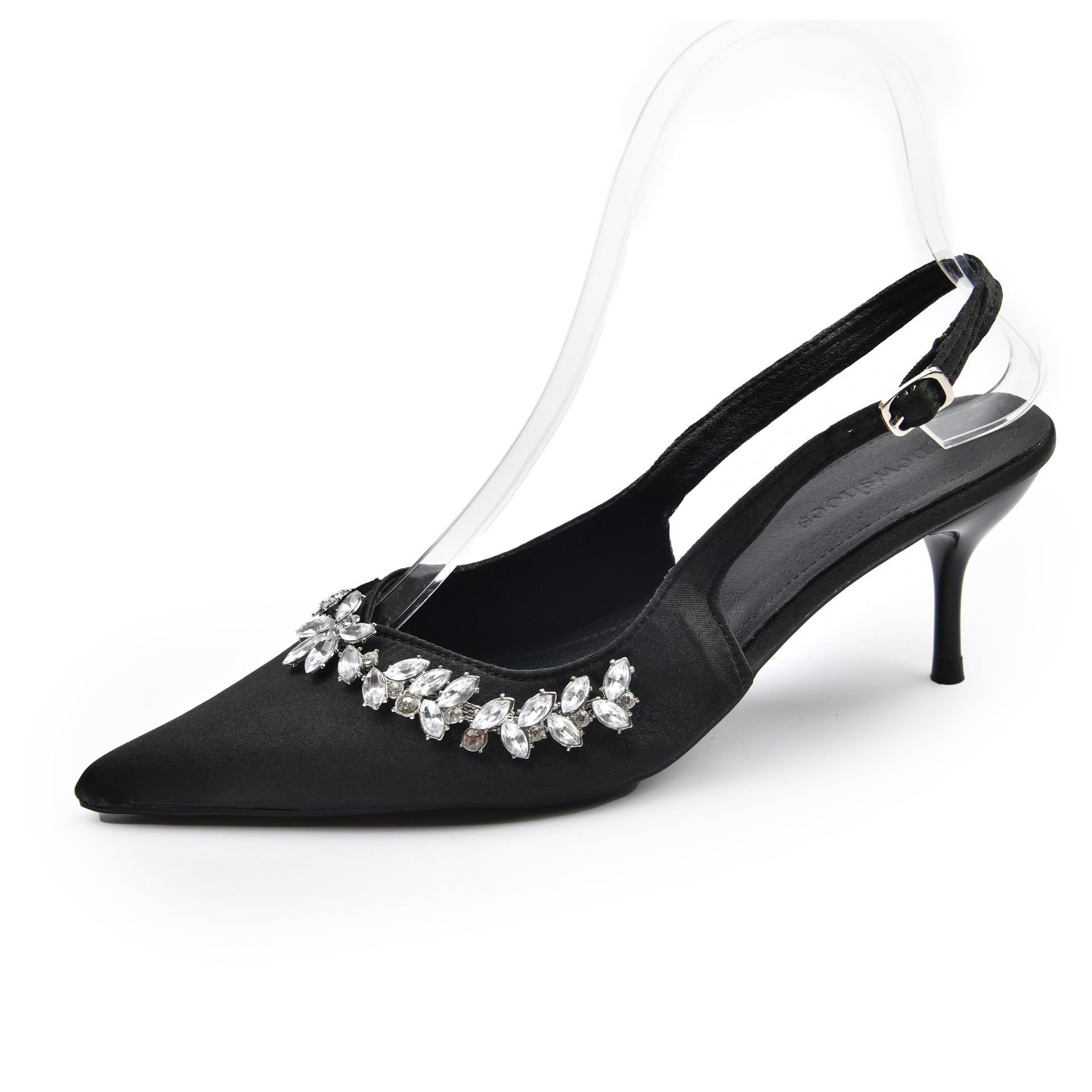 2025 New Spring and summer outfits: apricot-colored pointed-toe single shoes, high heels, thin-heeled French flip-flops, fairy shoes Item Picture