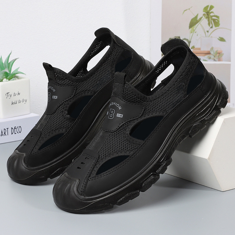 Jinshi Yuan - Men's casual shoes processing and customization, breathable mesh shoes, non-smelly feet, flying woven shoes, comfortable dad shoes details Picture