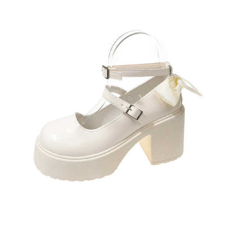 Retro Mary Jane shoes for women 2024 new Witch shoes with ultra-high heels, thick heels, waterproof platform, round toe, versatile and hot girl single shoes Item Picture