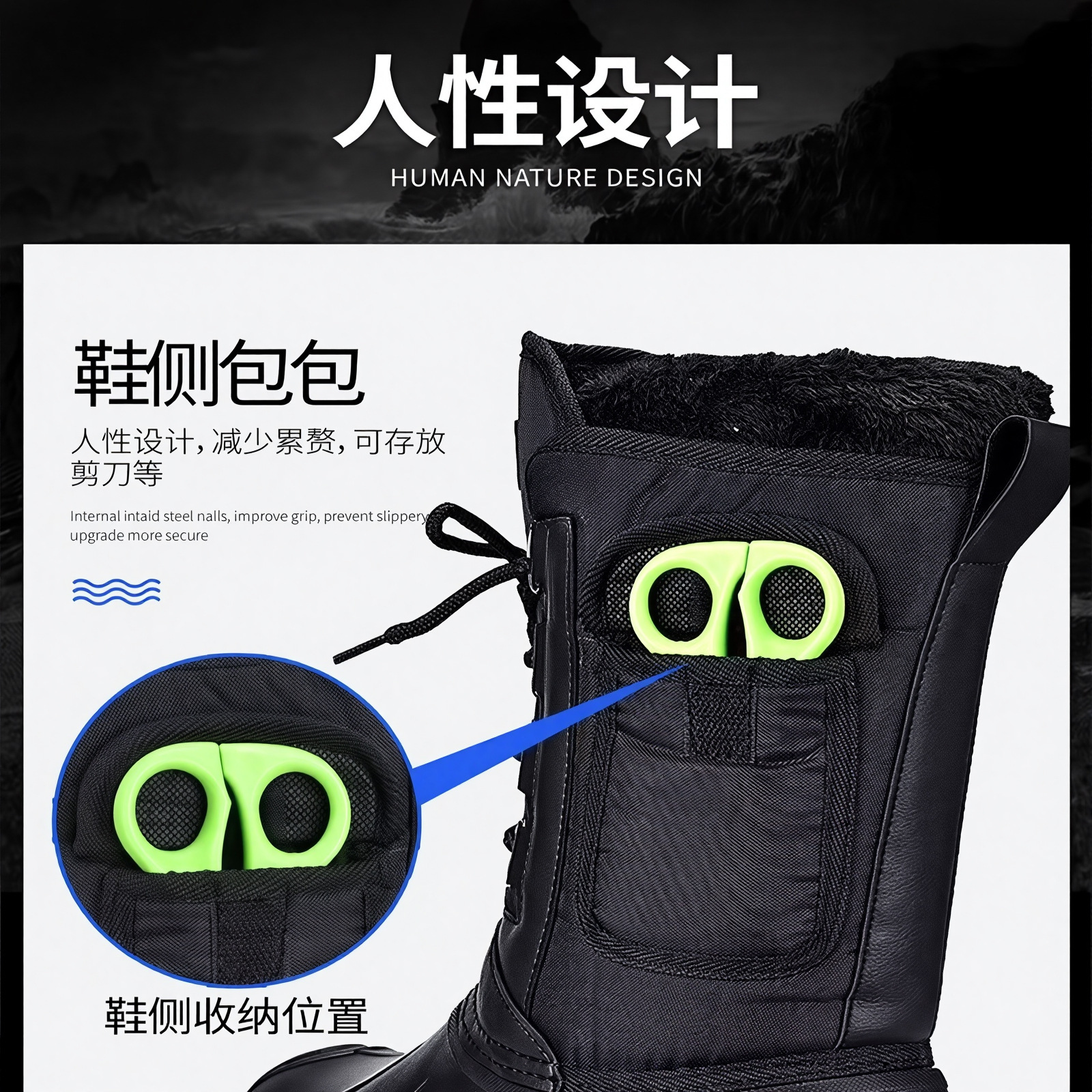 Men's snow boots, one-piece consignment, men's boots, large-sized warm long boots, waterproof and frost-proof cotton boots, thickened long boots Application Scenario