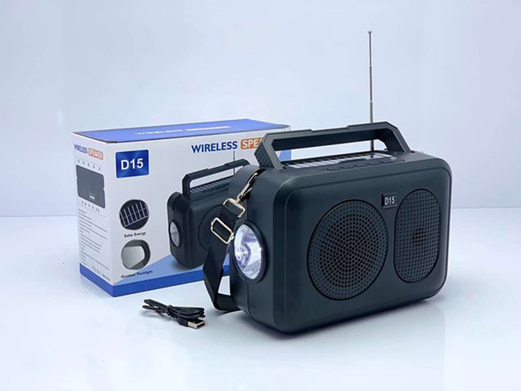 AIBUCUO Jubo's new wireless Bluetooth portable small speaker with flashlight, speaker, phone stand, antenna, radio Specification image