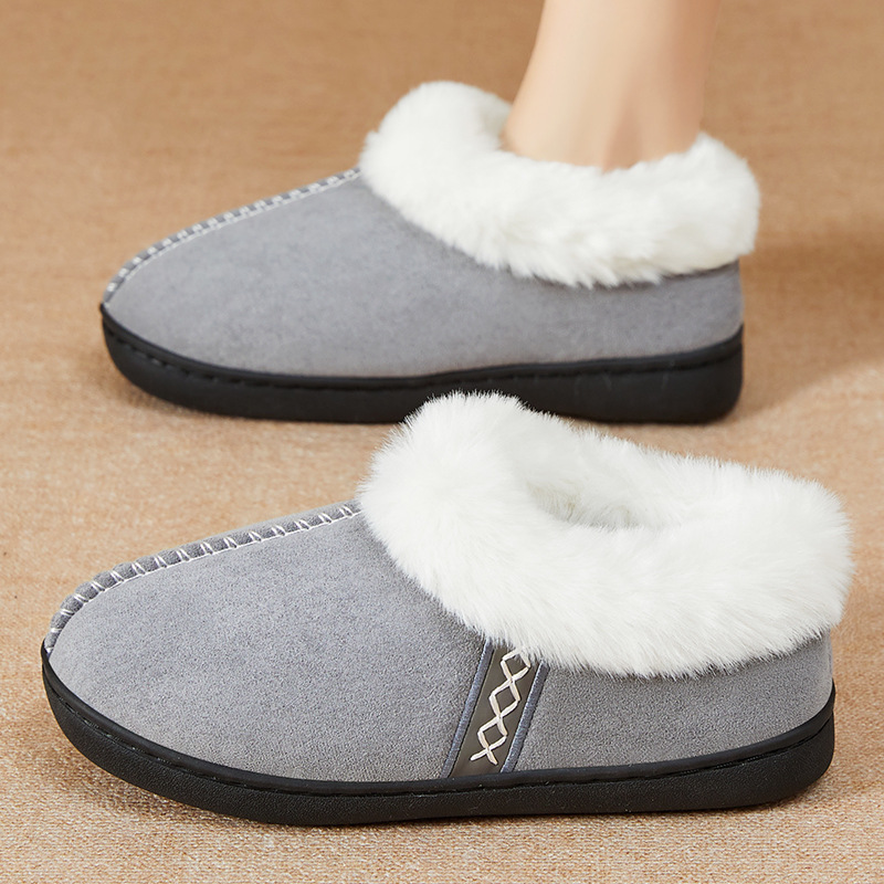 Women's cotton shoes, cross-border TEMU hair replacement with fleece, warm snow boots, versatile women's ankle boots, comfortable and thickened women's cotton boots details Picture