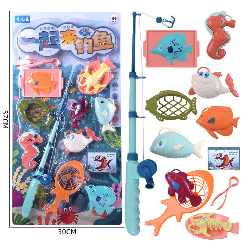 Free shipping, cartoon and cute ocean fishing station, summer toy house, shopping mall and supermarket fishing competition, children's toys details Picture