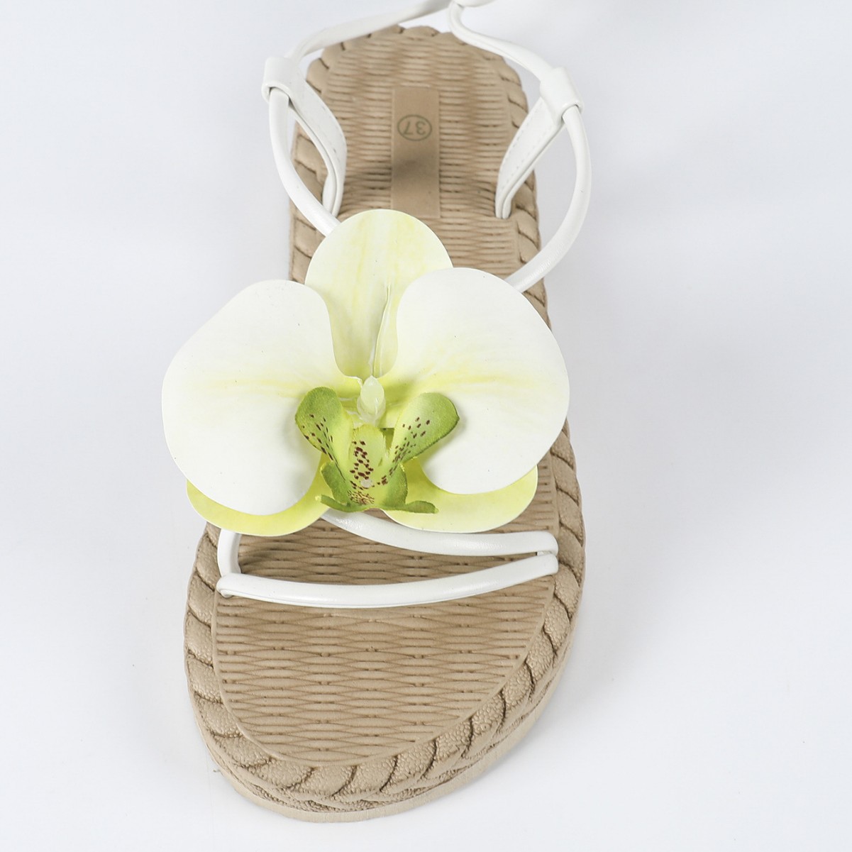Wholesale of foreign trade women's shoes, summer fresh and fashionable butterfly orchid calf lace-up sandals, sweet and elegant Roman shoes for women Application Scenario