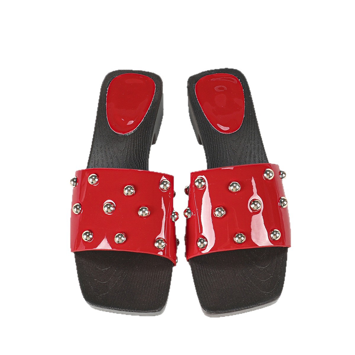 The 2025 summer new style of fashionable leather square-toed low-heeled sandals can be worn outside and are versatile and comfortable. Slippers are in stock for wholesale Item Picture