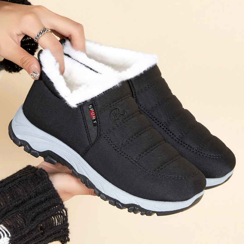 Cotton shoes, winter mom shoes, fleece and thickened boots for middle-aged and elderly people, wholesale cotton boots for export, couple style snow boots for the elderly details Picture