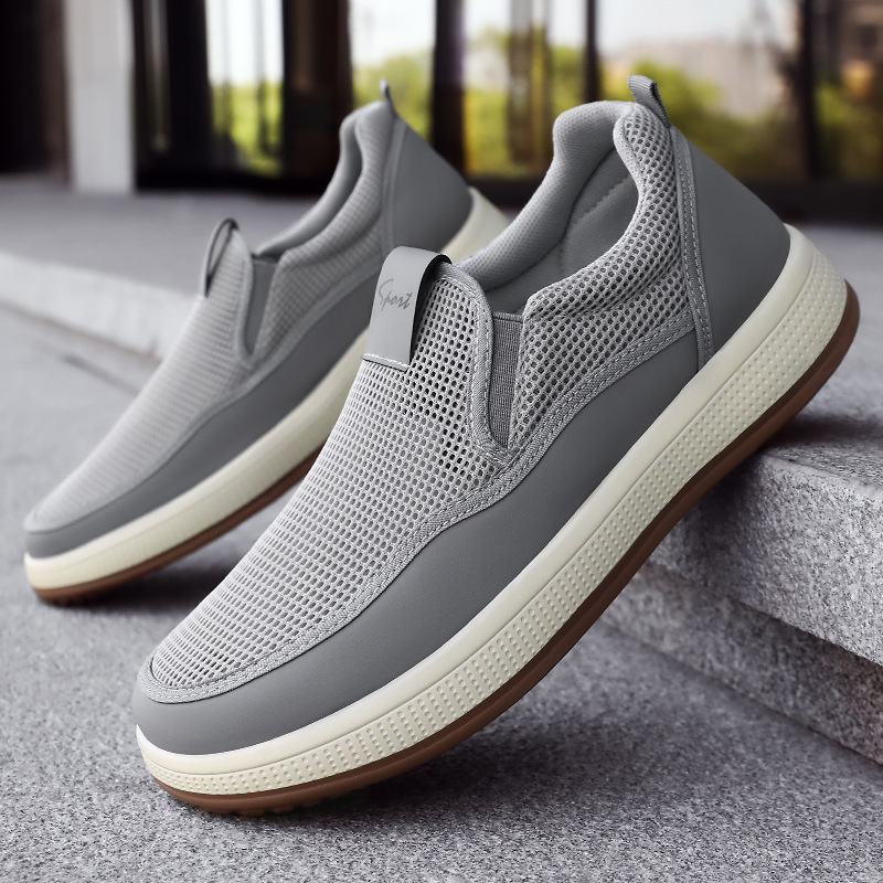 Men's casual shoes, breathable and non-smelly, mesh shoes, one-step dad shoes, soft-soled comfortable men's shoes, versatile single shoes details Picture