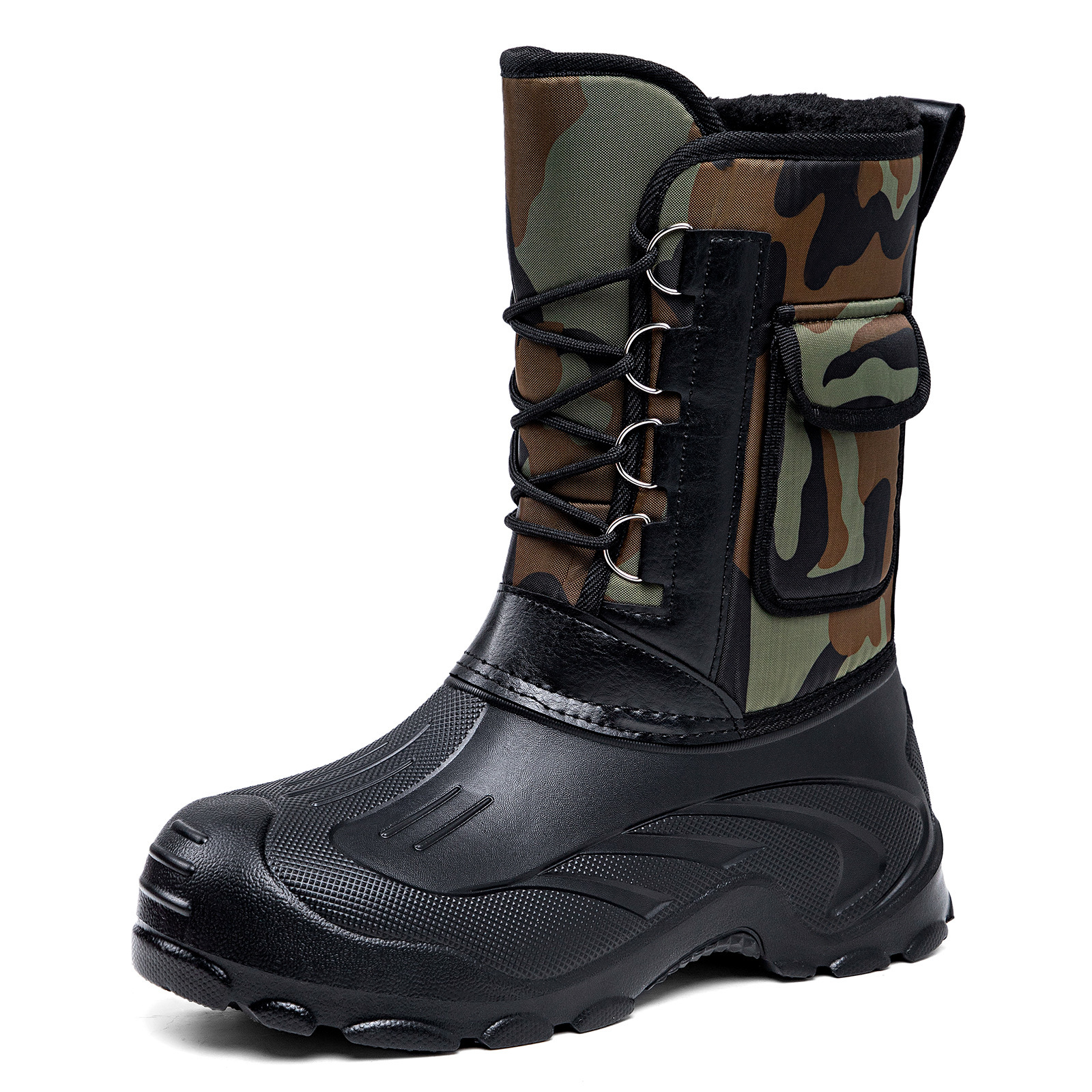 Men's snow boots, one-piece consignment, men's boots, large-sized warm long boots, waterproof and frost-proof cotton boots, thickened long boots Item Picture