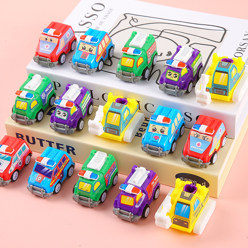 Children's toys, fire engines, boys and babies, cartoon mini rebound cars, toy cars, 1-3 years old, engineering vehicles, batches Specification drawing