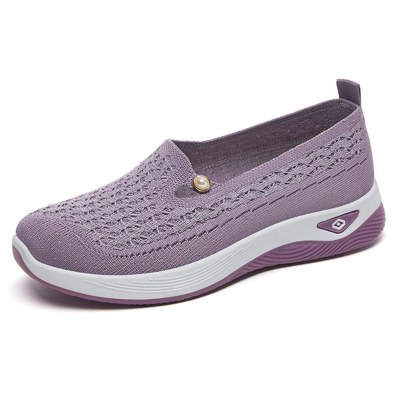 Jinshiyuan - Versatile new thick-soled casual shoes for women, comfortable to wear on one foot, Mom shoes, fashionable single women's shoes Item Picture