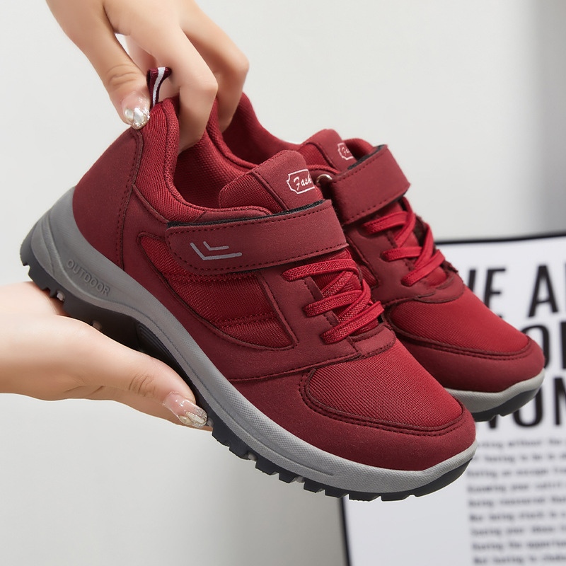 Jinshi Yuan - Winter lightweight shoes for middle-aged and elderly mothers, custom-made Velcro sports shoes, couple style walking shoes details Picture