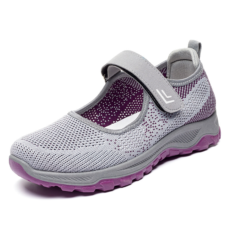 Jinshi Yuan - Women's soft-soled shoes, customized shoes for mothers, middle-aged and elderly walking shoes, breathable mesh shoes, women's single shoes Item Picture