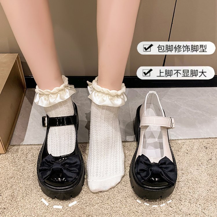 Mary Jane Shoes Women's 2025 Spring and Autumn New thick-soled British-style small leather shoes, Japanese jk school style bow single shoes Application Scenario