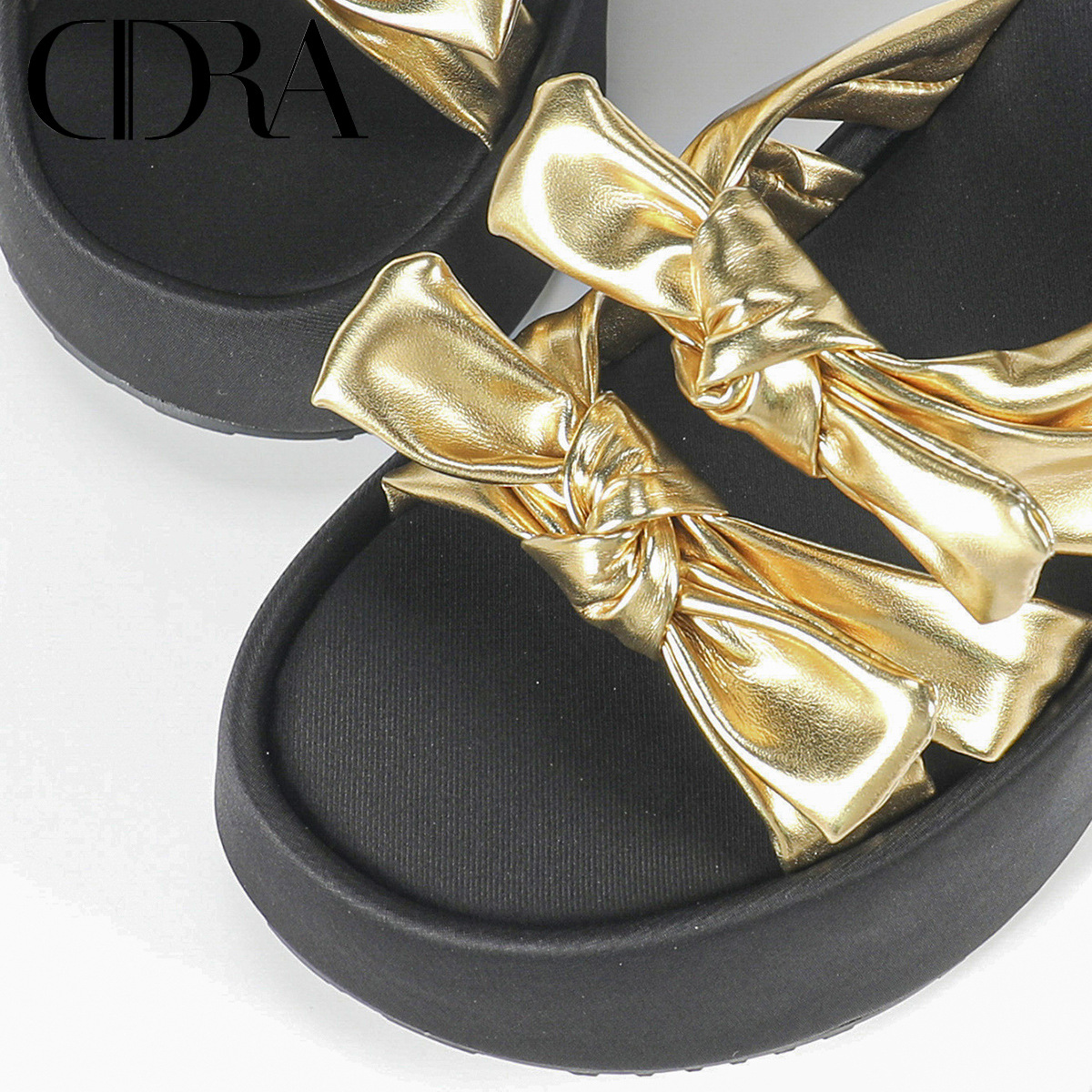 Lightweight thick-soled slippers for women with bows, a new bestseller, summer outdoor beach wedge heel comfortable slippers factory now available Item Picture