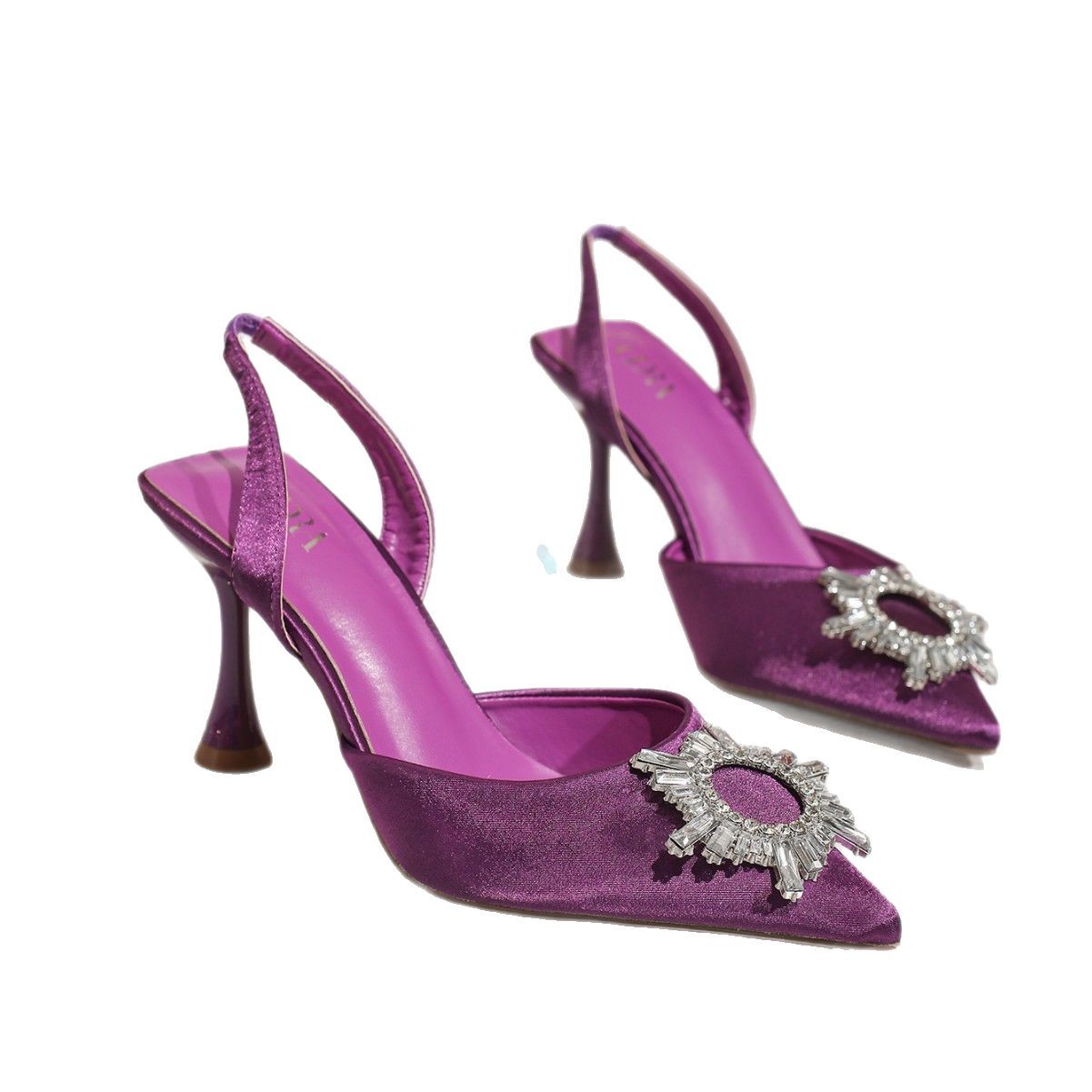 European and American foreign trade 2025 new style of stunning and sexy high-heeled pointed-toe sandals for women, sunflower diamond, mature and fashionable shoes for women Item Picture