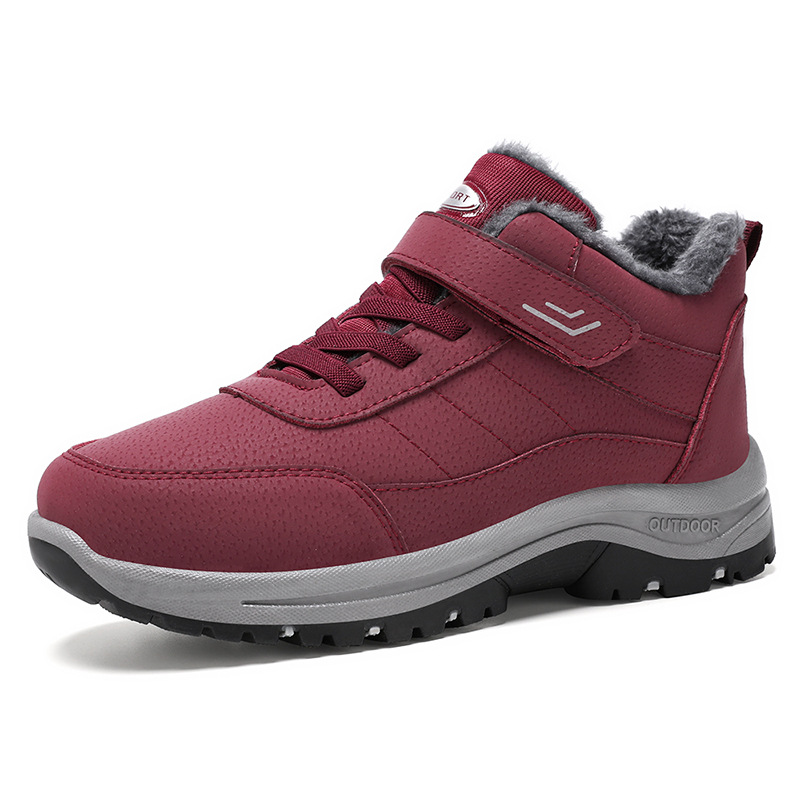 Women's cotton shoes, cross-border TEMU large-sized women's boots, Velcro style snow boots, fleece and thickened, unisex cotton boots Item Picture