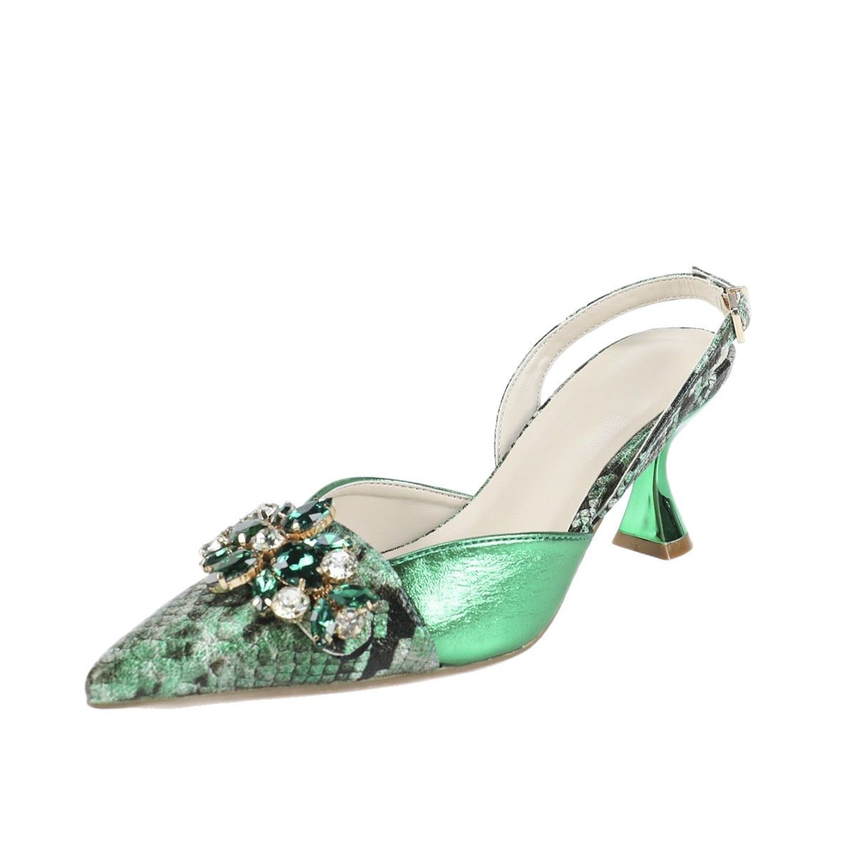 Fashion banquet women's shoes 2025 New summer women's flip-top sandals for export, high-heeled pointed-toe high heels for women Item Picture