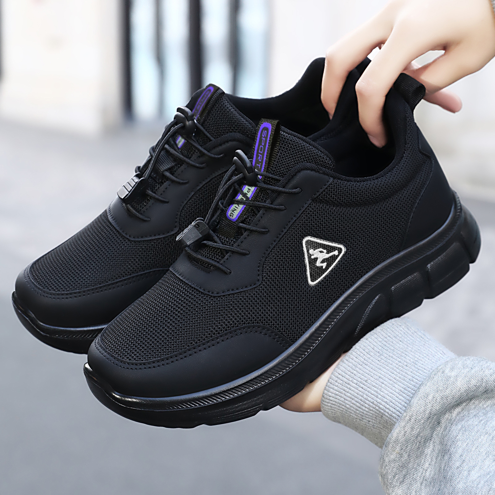 Women's walking shoes, couple style single shoes, shoes for middle-aged and elderly mothers, elastic band style women's shoes, soft-soled comfortable casual shoes Specification drawing