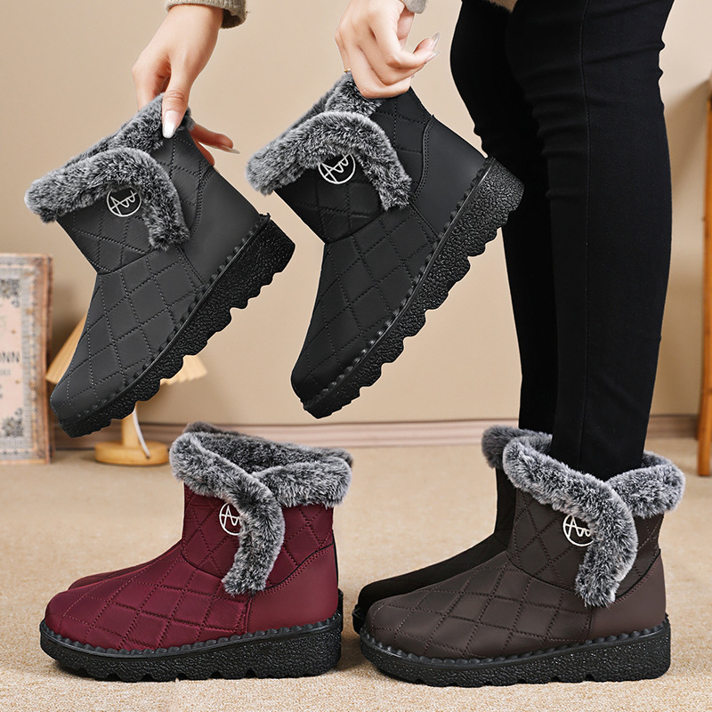 Women's snow boots, cross-border TEMU cotton shoes, fleece and thickened women's boots, cold-proof and warm cotton boots, high-top long boots Specification drawing