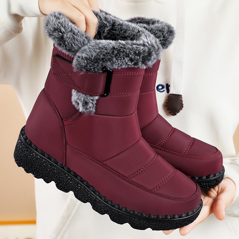Jinshiyuan - Winter cotton shoes for Women, cross-border large-sized cotton shoes processing and customization, fleece and thickened high boots, snow boots for women Specification drawing