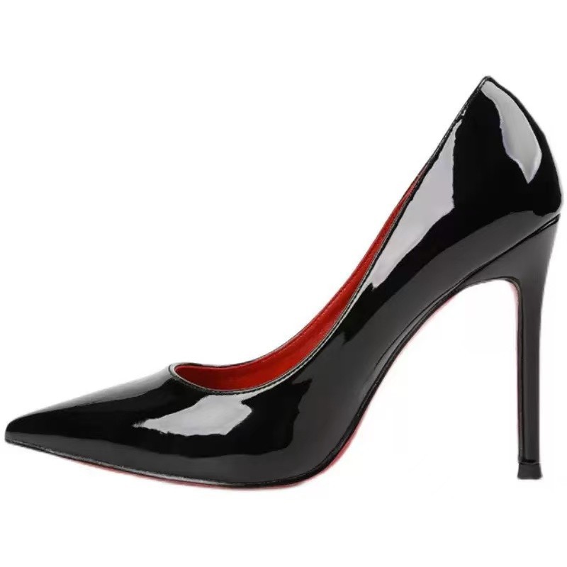 High-heeled women's 2025 Summer new slim heels French red soled sexy professional work single shoes Women's fashion single shoes Item Picture