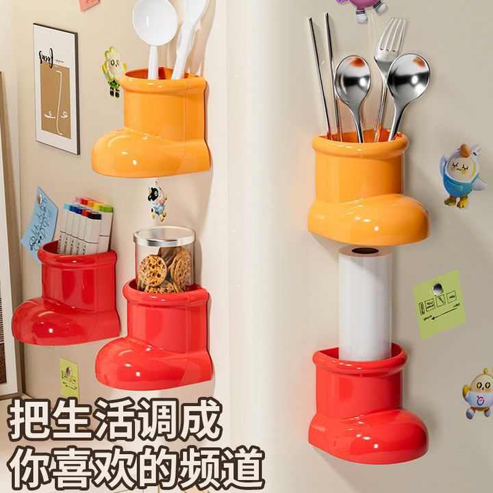 G42-A66 Magnetic boot pen holder Cartoon cute Astro Boy fridge magnet storage Box, accessory storage box details Picture