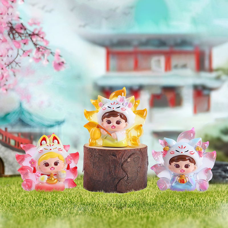 新品青丘九尾狐第二弹带灯大号盲盒摆件国潮可爱桌面装饰品摆件详情6