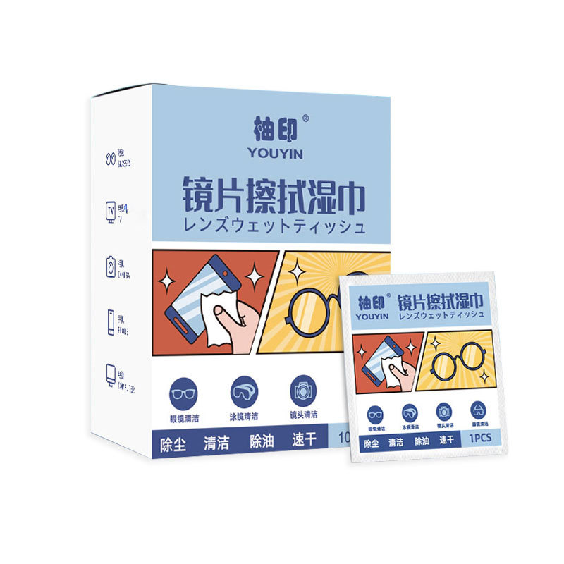 Lens wet wipes, special cleaning wet wipes for mobile phone screens, disposable anti-fog lens cleaning paper, lens and lens wiping cloth Item Picture