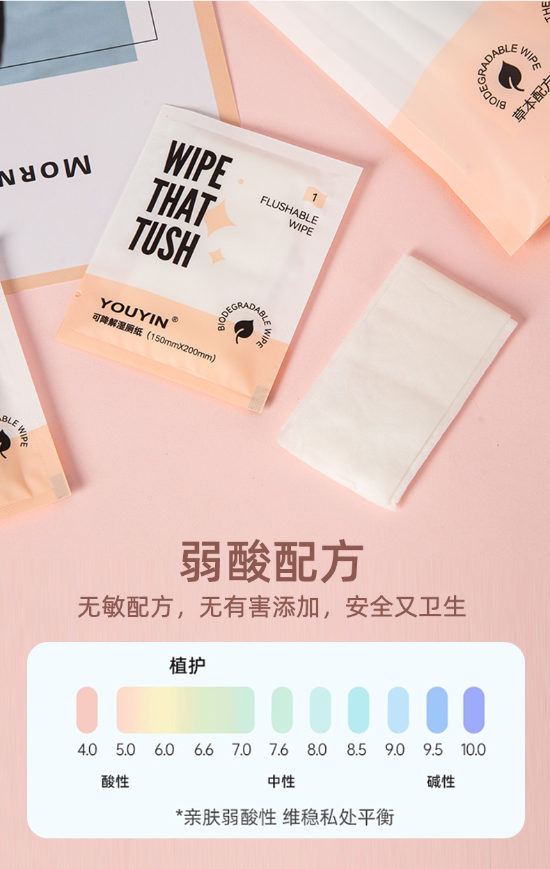 独立包装可降解湿厕纸男女性洁清洁护理擦屁股抑菌洁厕湿巾详情8