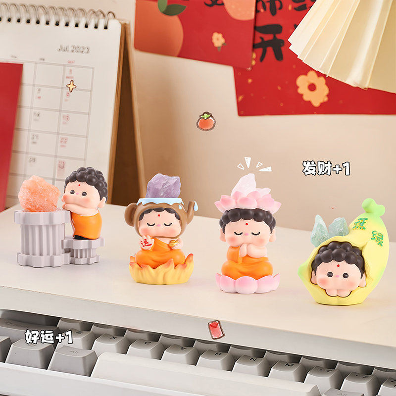 萌粒/模具/财神/小猫摆件/树脂香炉产品图