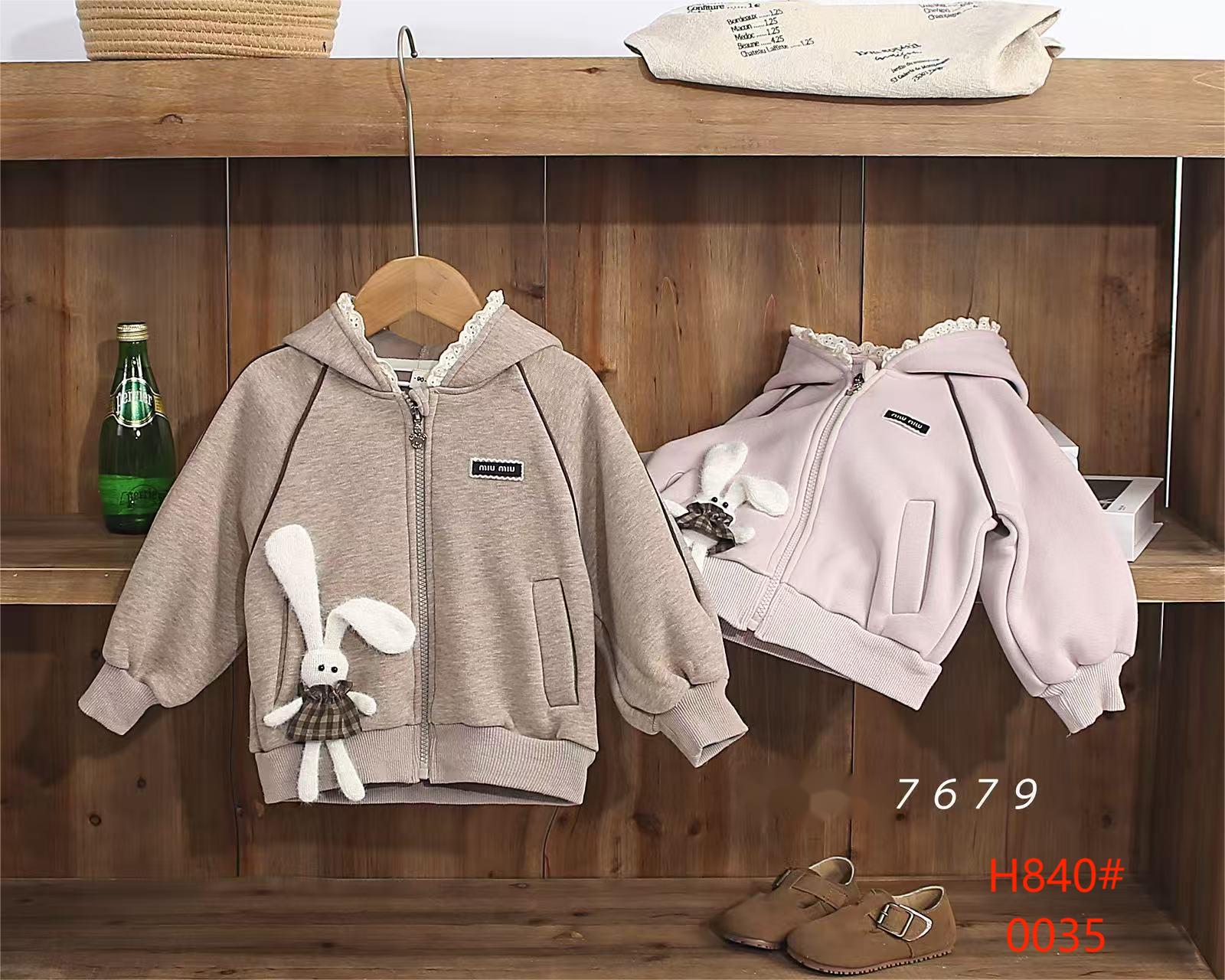 Korean Girls' Coat 2025 New Style Children's spring and Autumn Pastoral cute and versatile hoodie 0 Item Picture