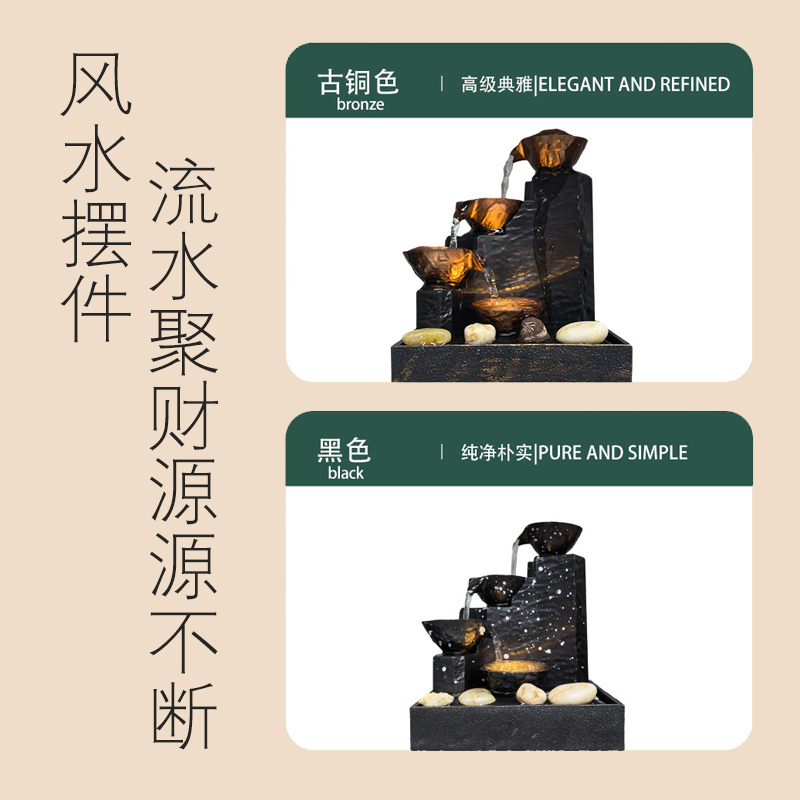 流水摆件/摆件/树脂摆件/加湿器/摆件树脂细节图