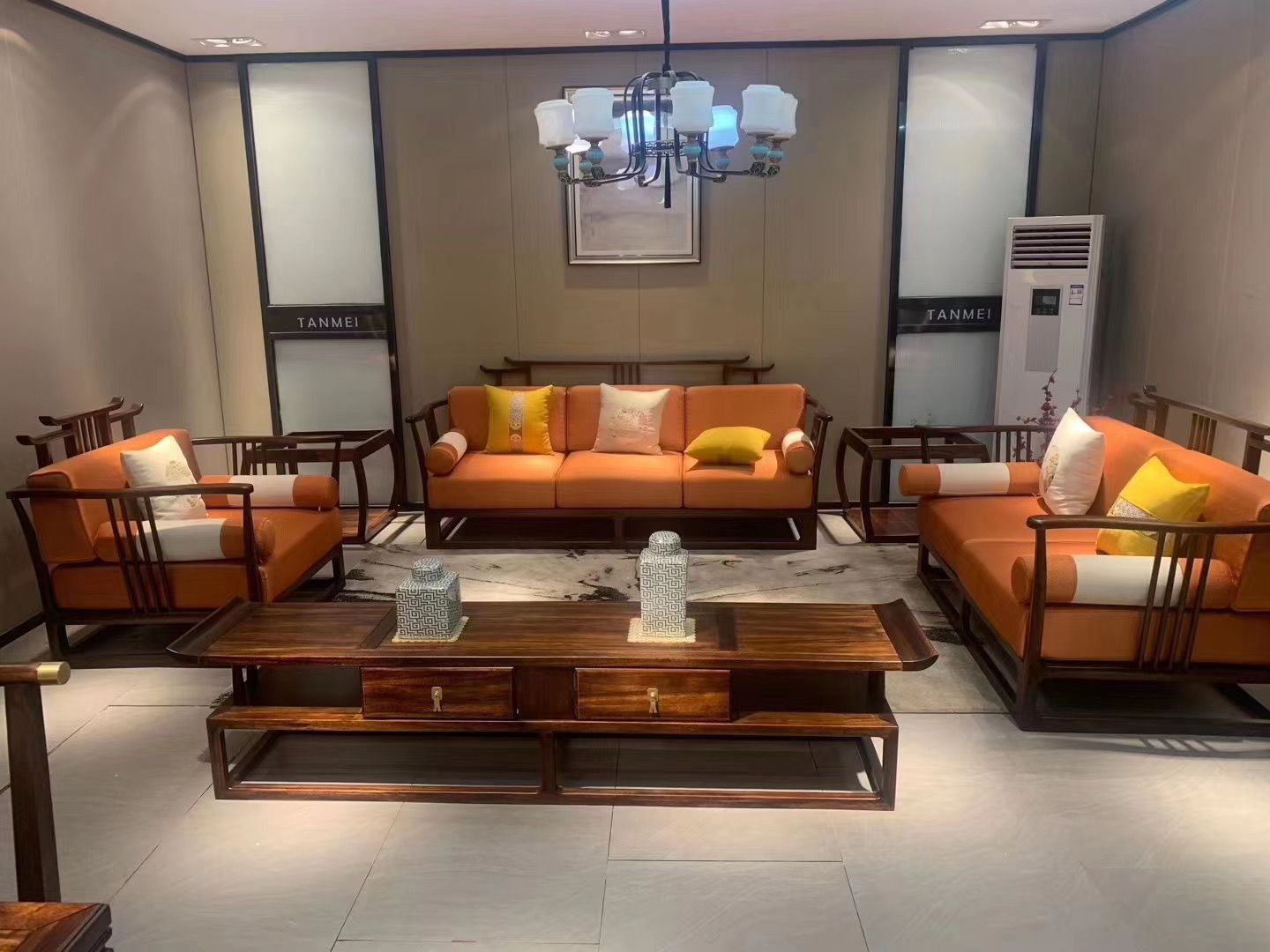 中式红木整套沙发