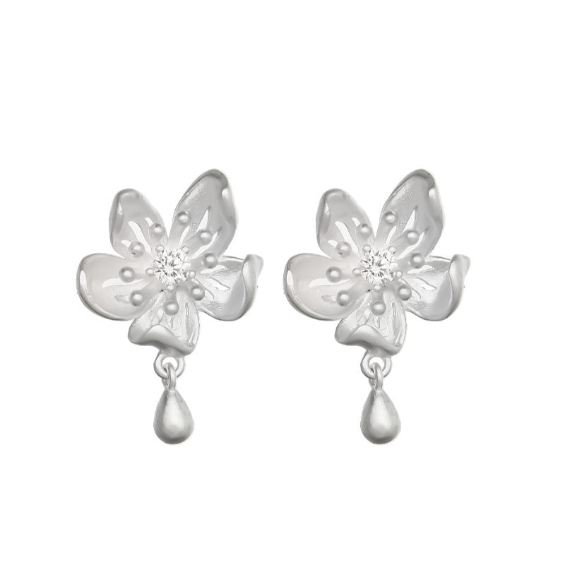 ins Simple and Elegant S925 silver stud earrings for Women, gift-like red earrings 2021 New Style factory wholesale Item Picture