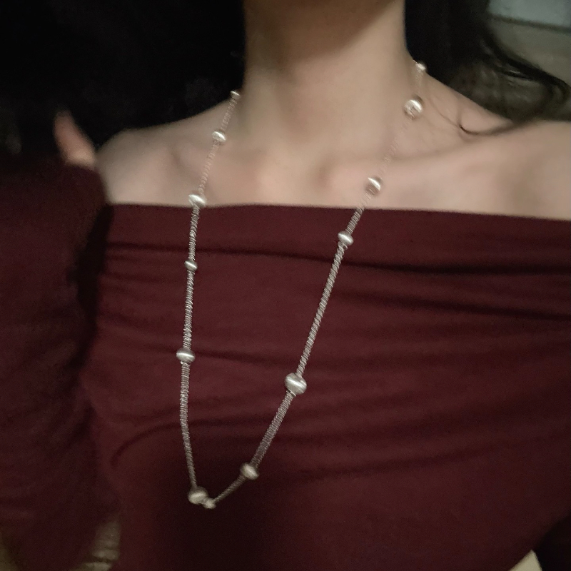 This pure silver necklace is a classic and versatile bestseller on Xiaohongshu and Douyin live-streaming, revealing the collarbone and looking great for ladies Specification image