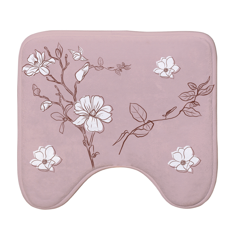 义乌好货 多肉植物U型马桶脚垫 印花弹力吸水法莱绒地垫厕所防滑垫浴室用品-1006/34231详情1