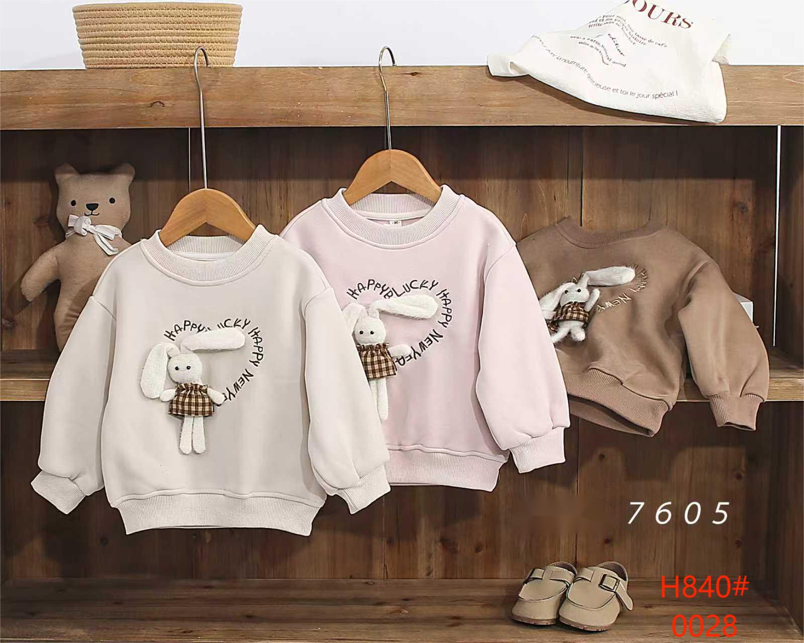 Children's Autumn and Winter Collection 2025 New Cartoon round-neck hoodie, versatile for boys and girls, long-sleeved round-neck pullover top 1