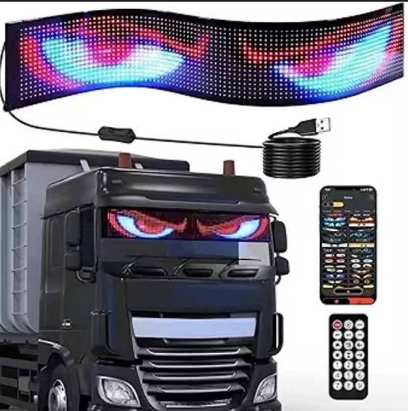 The Devil's Eye is a best-selling in-car display that can be programmed to be used for truck decoration with dynamic eyes and dazzling color screens details Picture