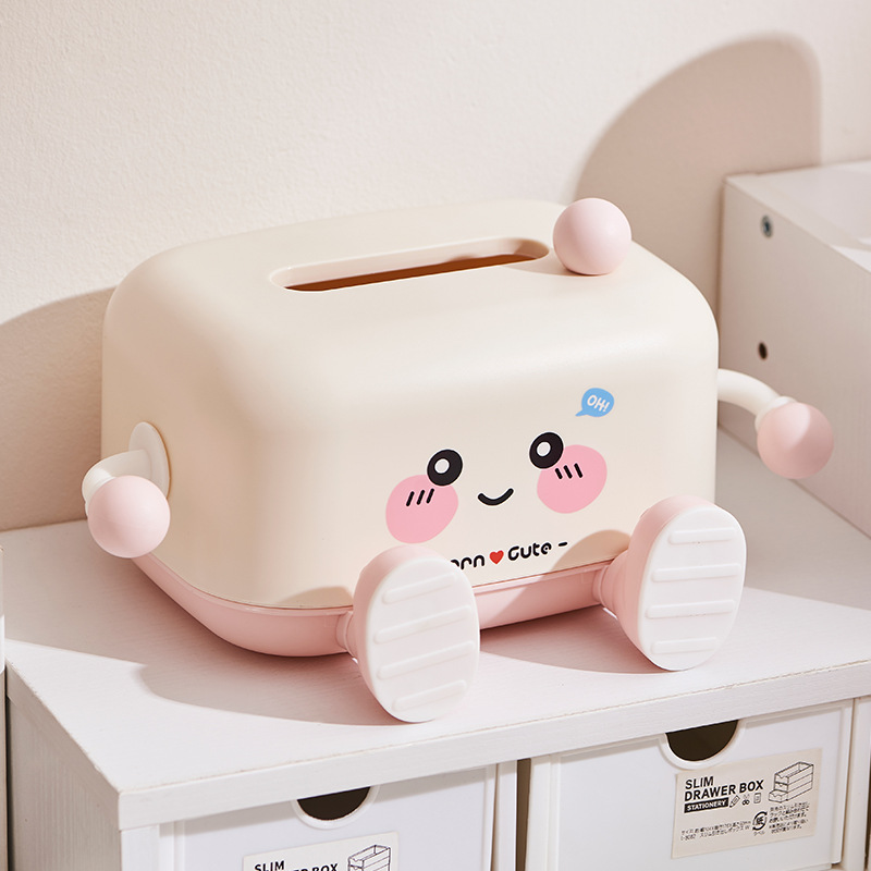 J06-9021 Tissue box, plastic cartoon household, living room, bathroom, toilet paper box, creative desktop toilet paper, tissue box Specification image