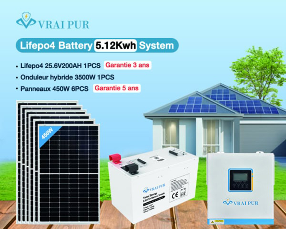 AIBUCUO Lifepo4 battery 5.12Kwh system Lifepo4 200AHOnduleur solar system