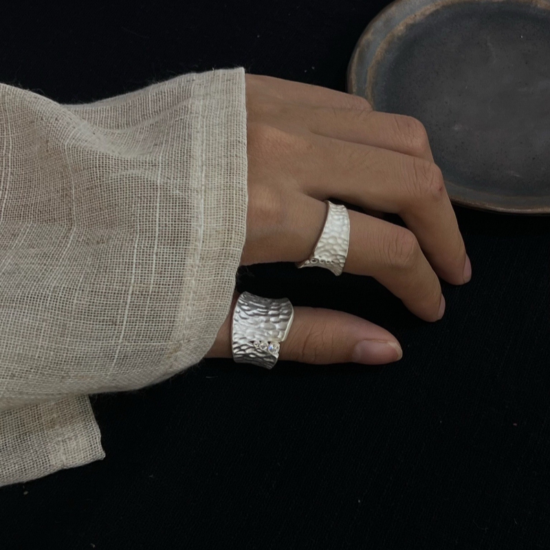 Omotesando Edition personalized Thai Silver aged S925 five-pointed Star ring, stylish and retro STAR letter ring bracelet Specification image