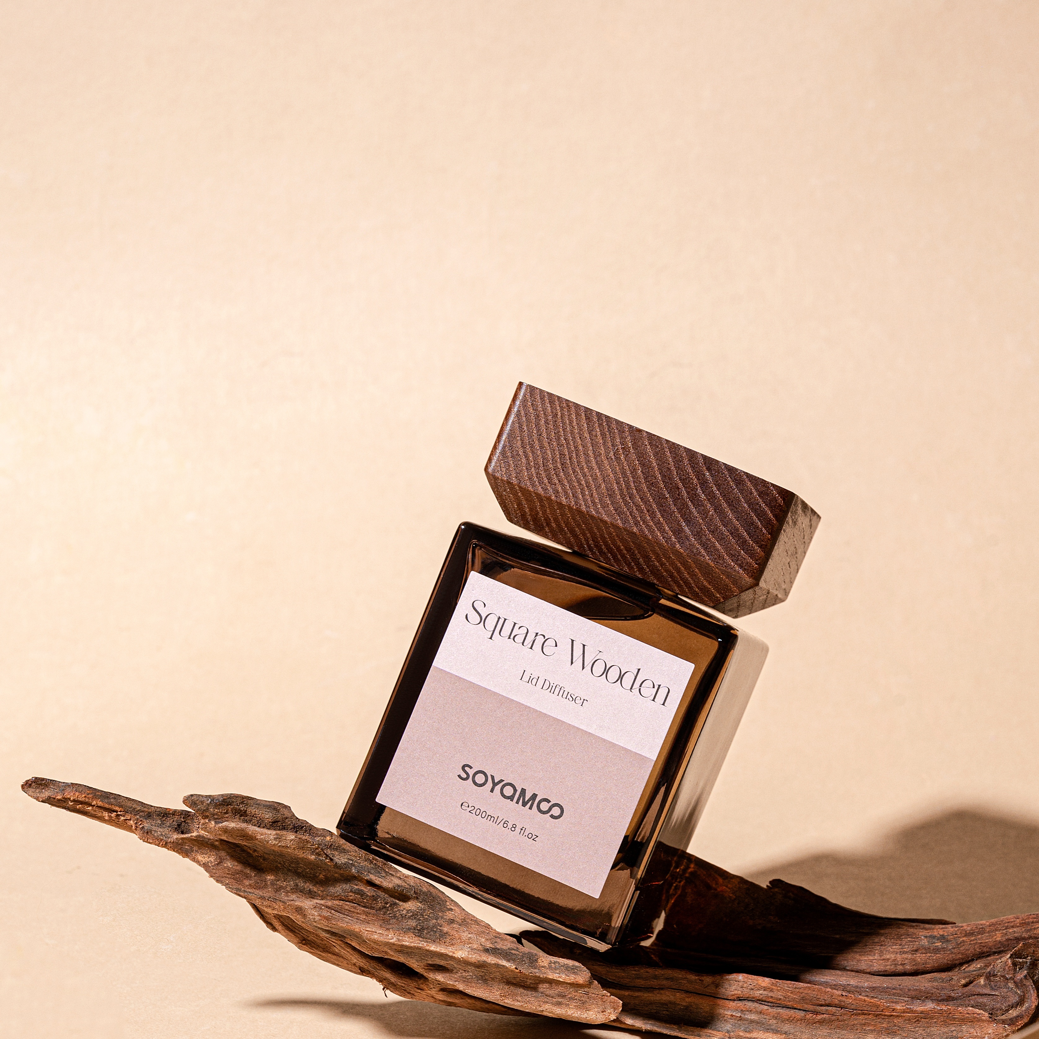 SOYAMOO wooden cap square bottle Flameless aroma Diffuser details Picture