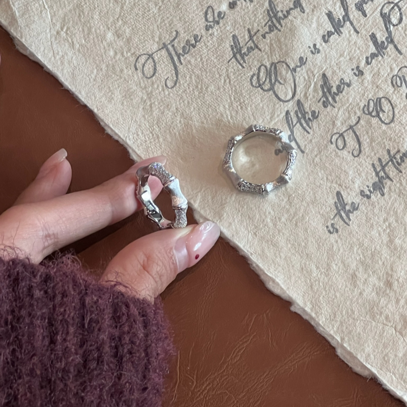 Personalized Thai Bank aged S925 five-pointed Star ring, stylish and retro STAR letter ring jewelry, Shibuya style details Picture