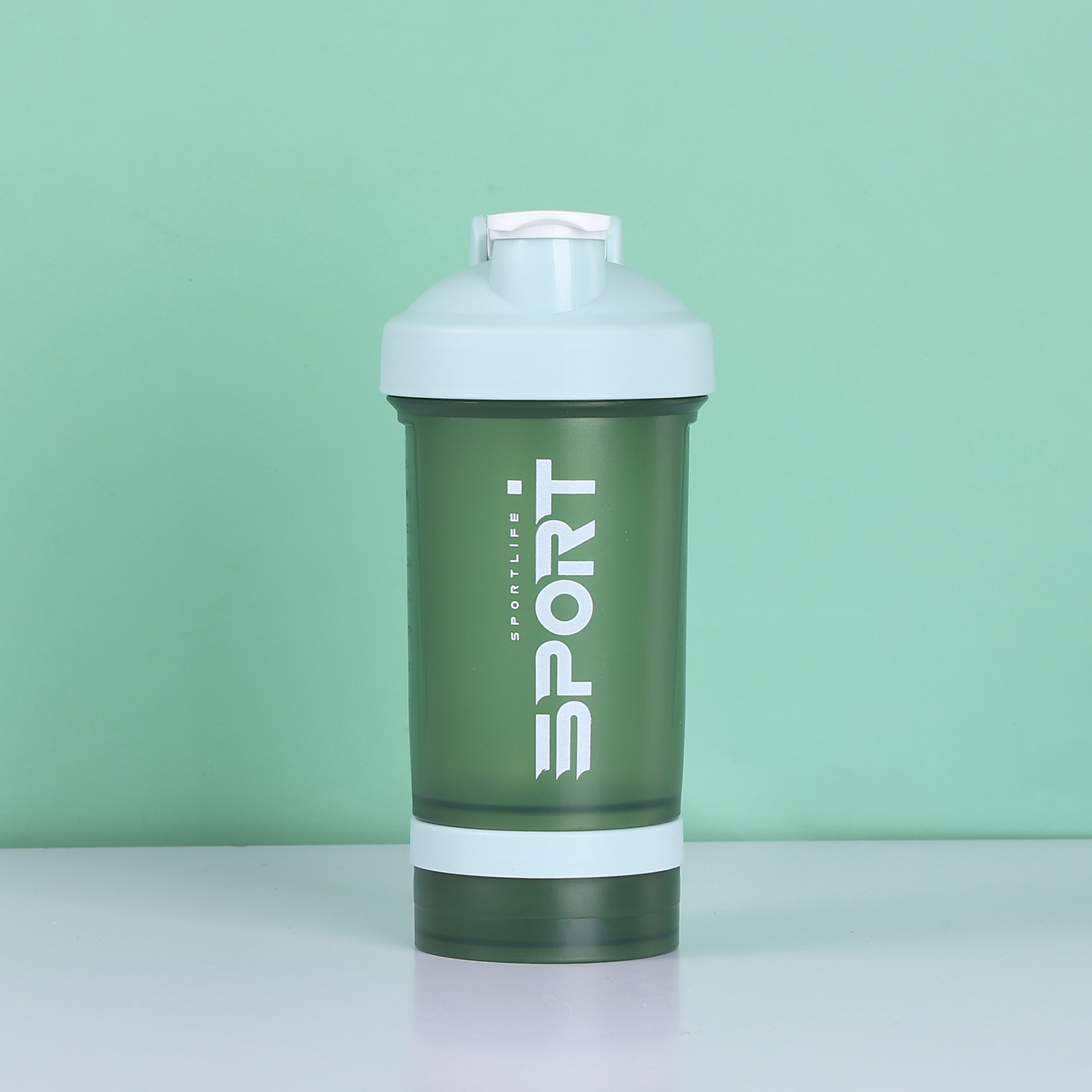 三层摇摇杯塑料杯蛋白粉带粉盒健身运动水杯奶昔杯搅拌杯代餐水杯细节图