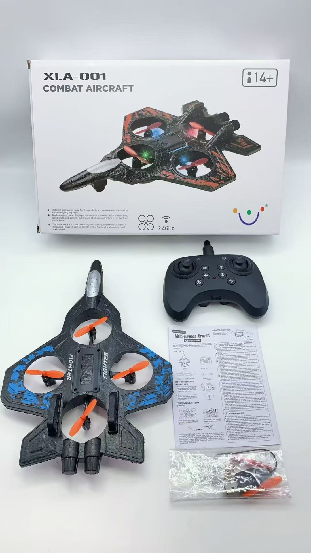 跨境遥控飞机定高耐摔泡沫重力滑翔机特效炫彩灯光四轴无人机 儿童玩具细节图