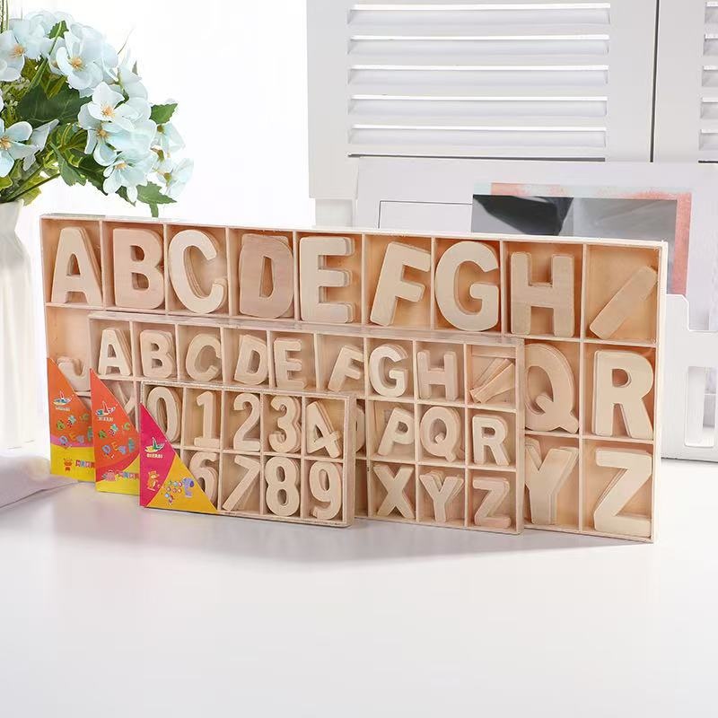 儿童早教英文数字木质工艺品字母套装美观简洁创意数字盒厂家直供