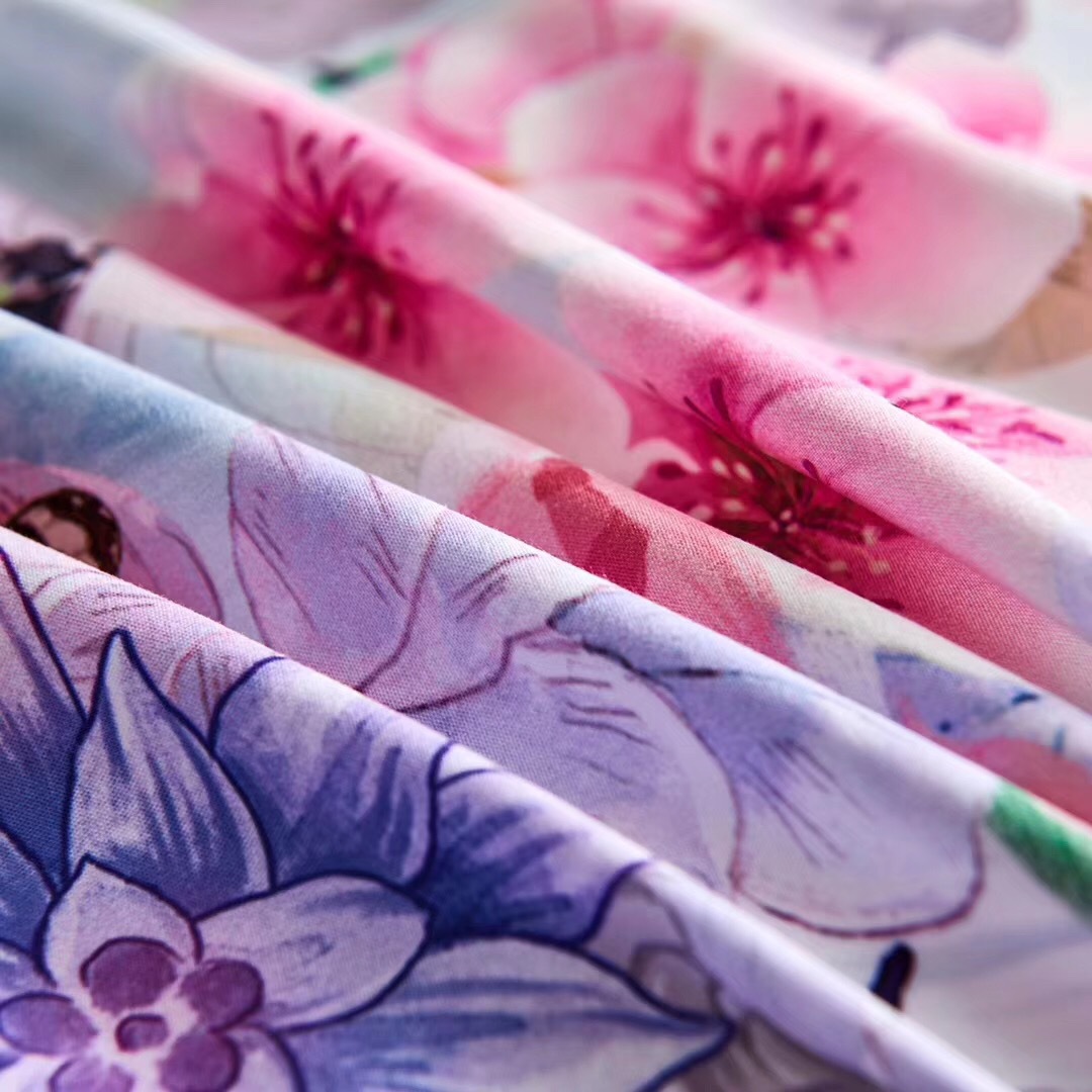 复古碎花涤纶平纹印花布面料衬衫饰品包包鞋帽玩具服装化纤布料1