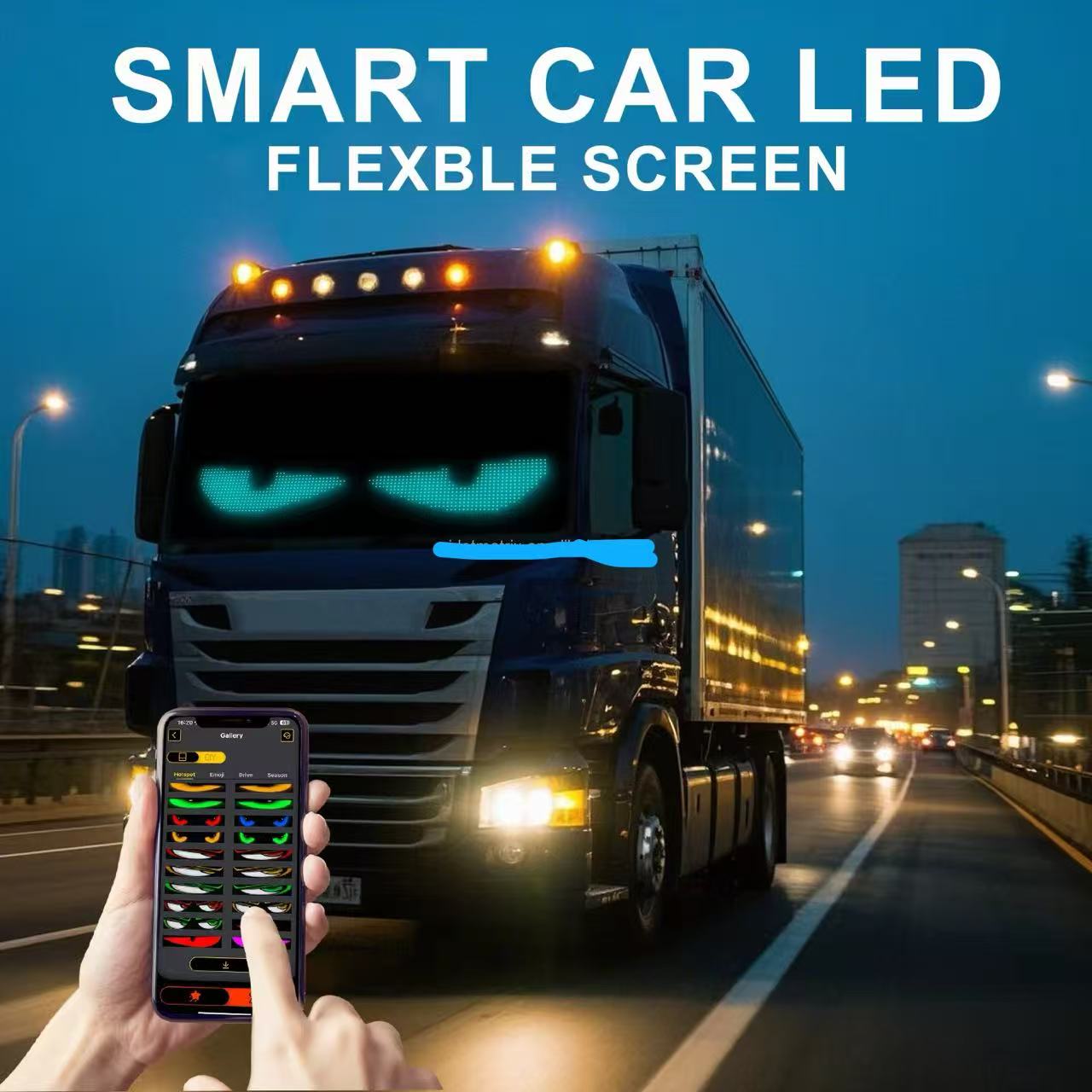 The Devil's Eye is a best-selling in-car display that can be programmed to be used for truck decoration with dynamic eyes and dazzling color screens Specification drawing