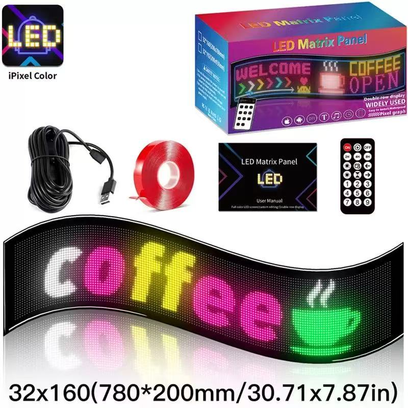 软屏LED车载柔性显示屏门头广告屏usb智能编辑DIY广告屏新款双排详情2